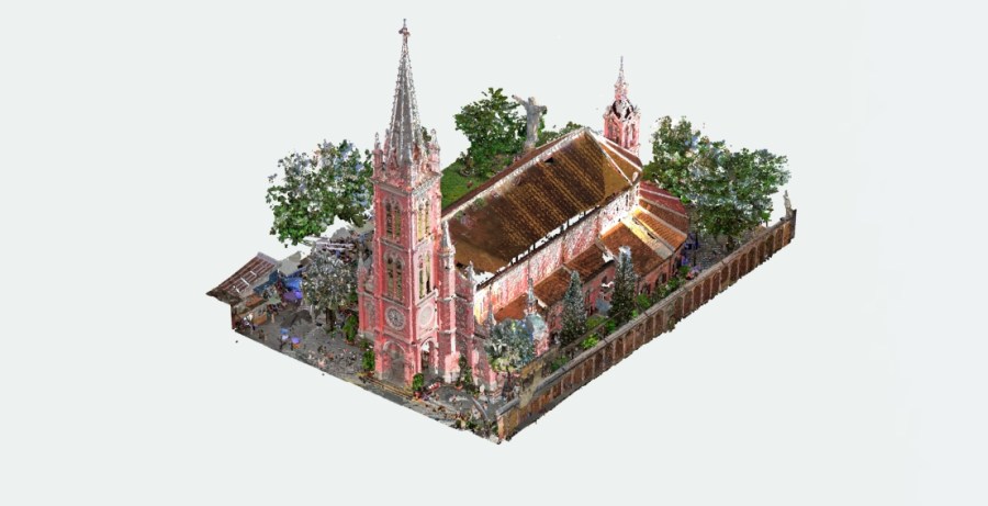 Scan 2D 3D công trình kiến trúc tại Hà Nội – Chùa Vĩnh Quang
